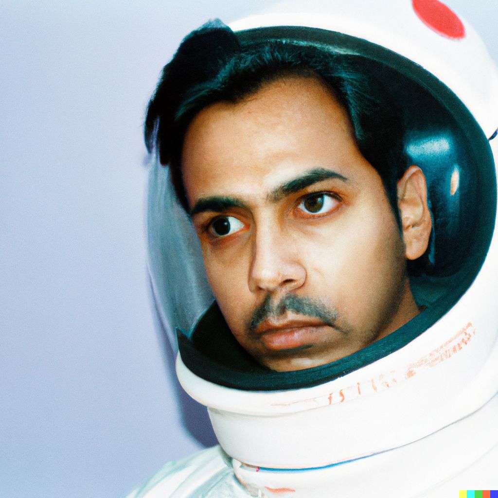 an astronaut, photograph taken on Kodak Gold 200 film